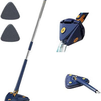 Triangle mop twist and squeeze wringing mechanism